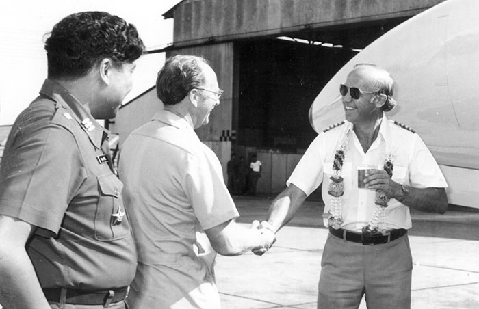 1979, Bangkok RTAF Base.  Greeted by Stillwell engineer, Colin Bushe Jones [CBJ]